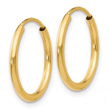 5/8 Inch 14K Gold Endless Hoop Earrings, 1.5mm Thick 2