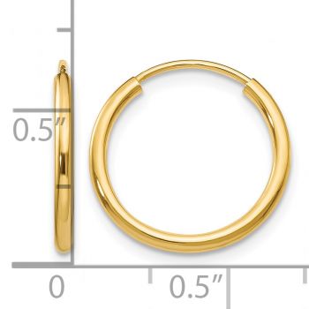 5/8 Inch 14K Gold Endless Hoop Earrings, 1.5mm Thick 3