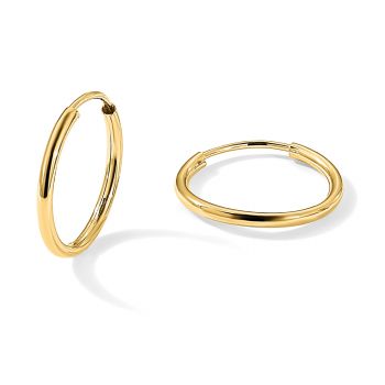 5/8 Inch 14K Gold Endless Hoop Earrings, 1.5mm Thick 4