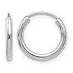 Small 5/8" Endless Hoop Earrings in 14K White Gold, 2mm Thick