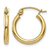 Small 5/8" 14K Gold Classic Hoop Earrings, 2mm Thick