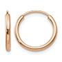 Small 9/16" 14K Rose Gold Endless Hoop Earrings, 1.5mm Thick