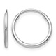 Small 9/16 Inch 14K White Gold Endless Hoop Earrings, 1.25mm Thick