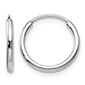 Small 9/16" 14K White Gold Endless Hoop Earrings, 1.5mm Thick