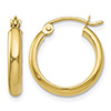 Small 9/16" Hinged Hoop Earrings in 14K Gold, 2.75mm Thick