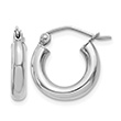 Tiny 9/16" Classic Hoop Earrings in 14K White Gold, 3mm Thick