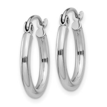 14K White Gold Hoop Earrings - 9/16