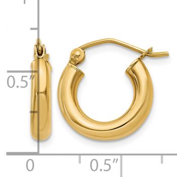 14K Gold Hoop Earrings - 9/16