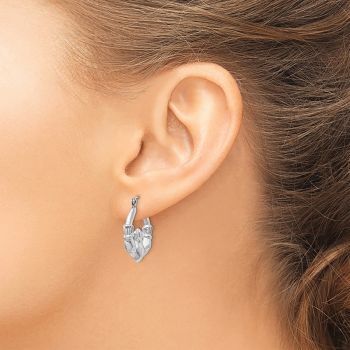 Claddagh Hoop Earrings, 14K White Gold 4