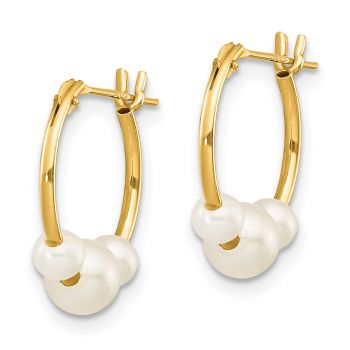 Freshwater Cultured Pearl Hoop Earrings, 14K Yellow Gold 2