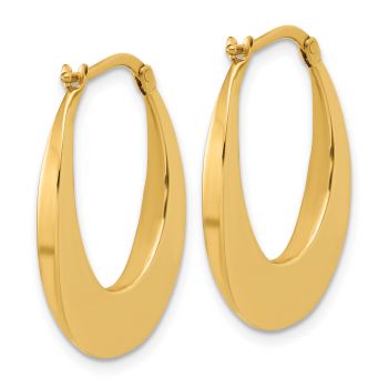 Italian 14K Gold 1-Inch Oval Hoop Earrings 2