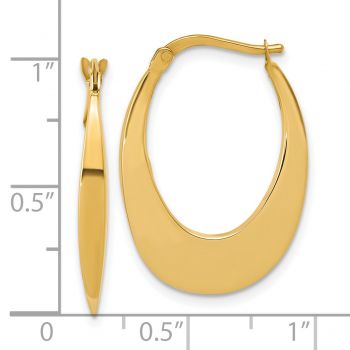 Italian 14K Gold 1-Inch Oval Hoop Earrings 3