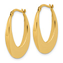 Italian 14K Gold 1-Inch Oval Hoop Earrings