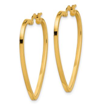 Italian 14K Gold Heart Hoop Earrings 2