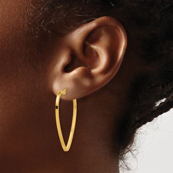 Italian 14K Gold Heart Hoop Earrings 3