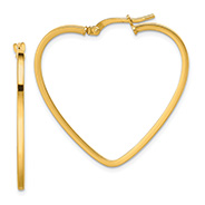 Italian 14K Gold Heart Hoop Earrings