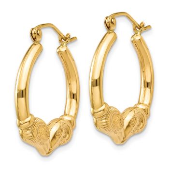 Medium 14K Gold Ram Hoop Earrings 2