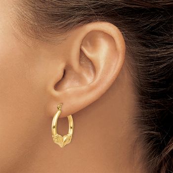Medium 14K Gold Ram Hoop Earrings 4