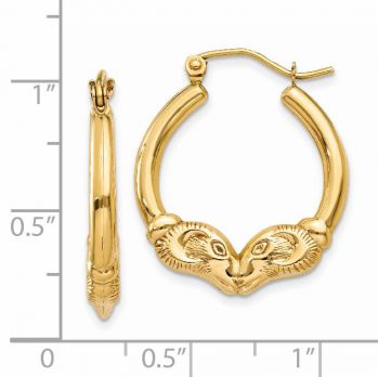 Medium 14K Gold Ram Hoop Earrings 3