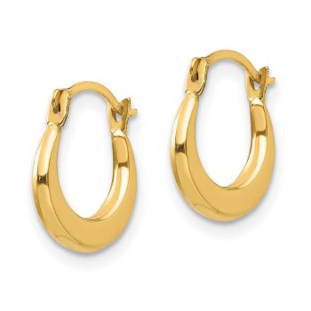 Small Polished Hoop Earrings, 14K Yellow Gold 2