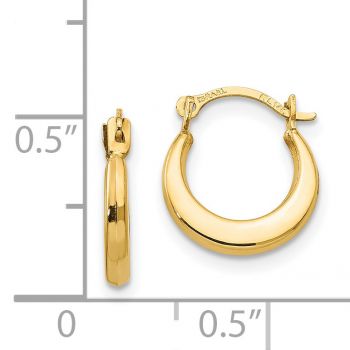 Small Polished Hoop Earrings, 14K Yellow Gold 4