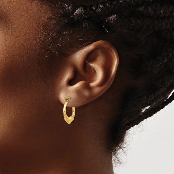 Small 14K Gold Ram Hoop Earrings 4