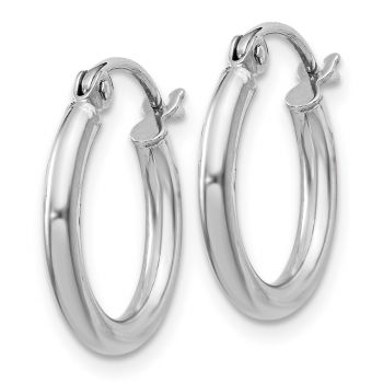 2mm Round Hoop Earrings in Sterling Silver 2
