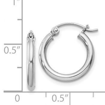 2mm Round Hoop Earrings in Sterling Silver 3