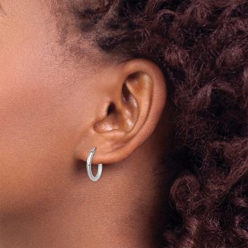 2mm Round Hoop Earrings in Sterling Silver 4