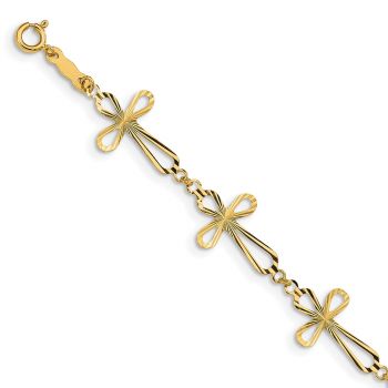 Open-Cross Christian Bracelet for Women in 14K Gold 3