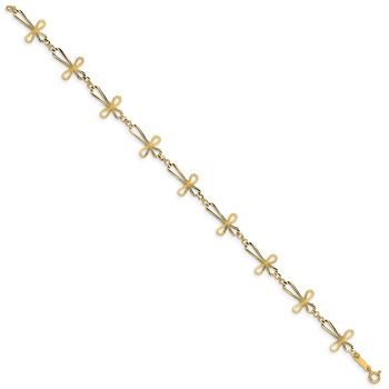 Open-Cross Christian Bracelet for Women in 14K Gold 2