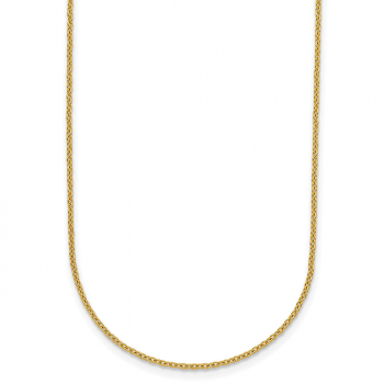 22K Gold 1.3mm Cable Chain Necklace