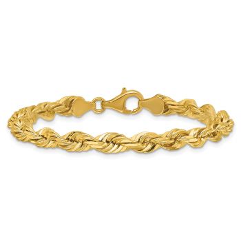 6mm Rope Bracelet, 14K Solid Gold 4