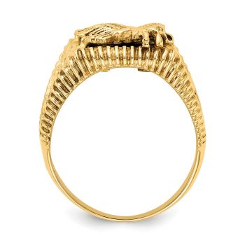 14K Gold Men's Onyx Eagle Ring 4