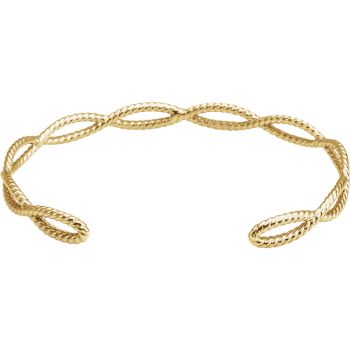 14K Gold Rope Cuff Bracelet for Women 2