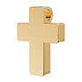 Small Chunky Cross Pendant in 14K Gold with Hidden Bail