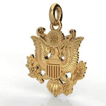 Great Seal of the US Patriotic Double-Sided Eagle Crest Pendant 14K Gold 2
