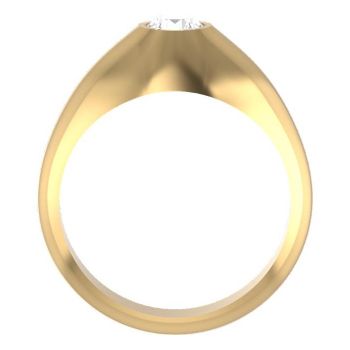 1/2 Carat Men's Polished Diamond Bezel Ring in 14K Gold 3