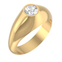 1/2 Carat Men's Polished Diamond Bezel Ring in 14K Gold