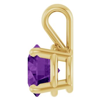 1 Carat Purple Amethyst Solitaire Pendant in 14K Gold 3