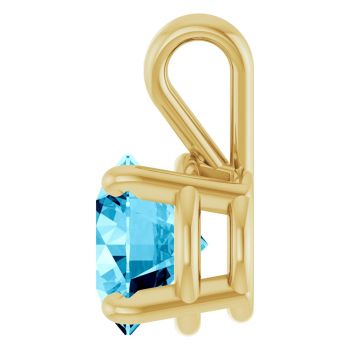 14K Gold 1 Carat Aquamarine Solitaire Pendant 3