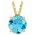 14K Gold 1 Carat Aquamarine Solitaire Pendant