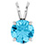 14K White Gold 1 Carat Aquamarine Solitaire Pendant