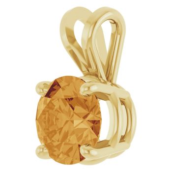 1 Carat Citrine Basket Solitaire Pendant in 14K Gold 2