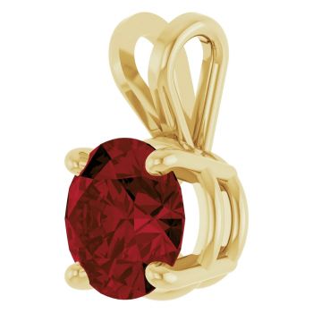 1 Carat Red Garnet Solitaire Pendant in 14K Gold 2