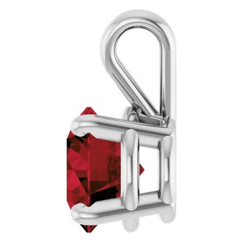 14K White Gold 1 Carat Garnet Basket Solitaire Pendant 3