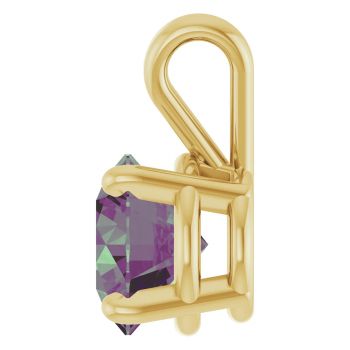 14K Gold 1 Carat Lab-Grown Alexandrite Solitaire Pendant 3