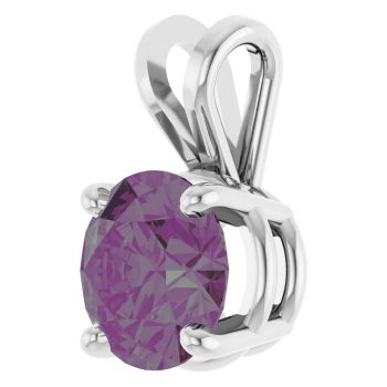 1 Carat Lab-Grown Alexandrite Solitaire Pendant in 14K White Gold 2