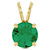 14K Gold 1 Carat Lab-Grown Emerald Solitaire Pendant
