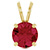 14K Gold 1 Carat Lab-Grown Ruby Solitaire Pendant